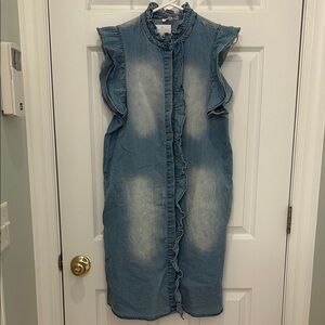 Mazik Blue Denim Midi Dress